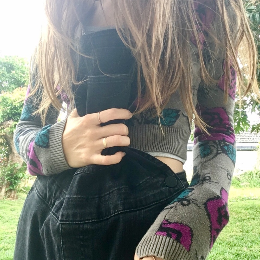 SOLD [Betsey johnson] Rare Spider Rose Zip Up Cardigan